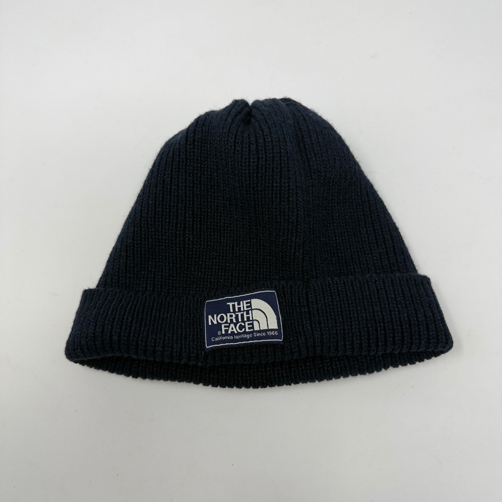 The North Face Unisex Ribbed Beanie Navy Blue California‎ Heritage Patch OSFM